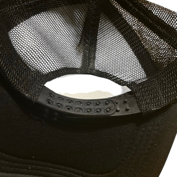 Black and Red Crochet Patch Trucker Hat - Picture 2 of 2